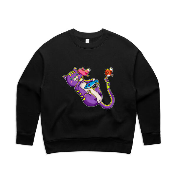 Purple Cat - AS Colour - Women's Relax Crew Thumbnail