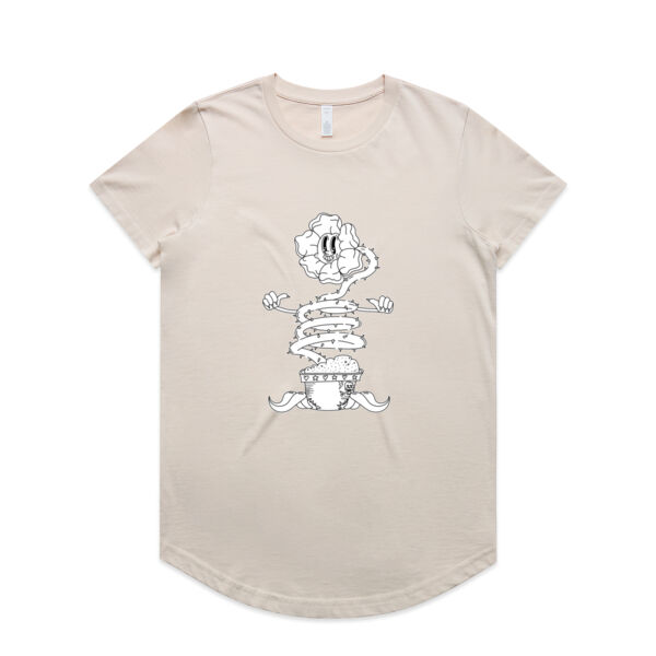 Happy Sentient Flower - AS Colour - Women's Maple Curve Tee Thumbnail