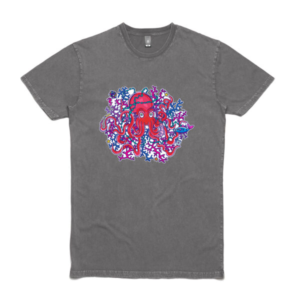 Tangled Octopus - AS Colour Stone Wash Staple Tee Thumbnail