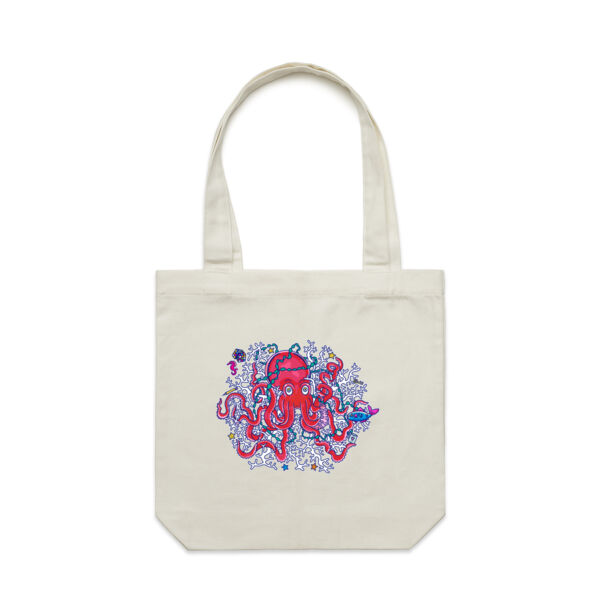 Tangled Octopus V2 - AS Colour - Canvas Tote 'Carrie' Bag  Thumbnail