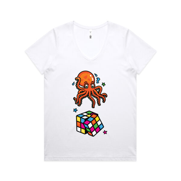 Octo Cube - Orange - AS Colour - Women's Maple V Neck Tee Thumbnail