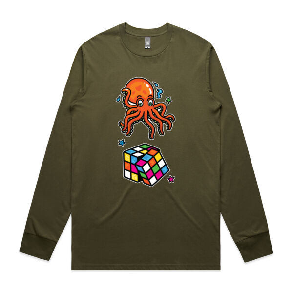 Octo Cube - Orange - AS Colour -  Men's Staple L/S Tee  Thumbnail
