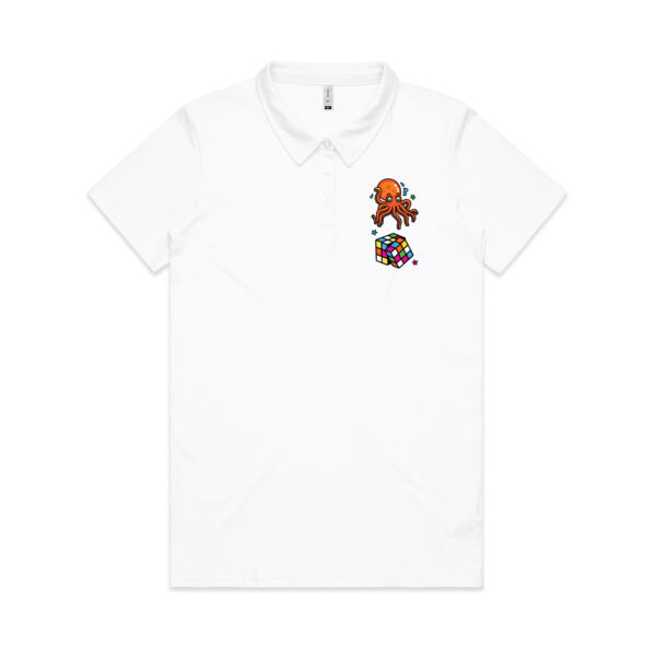 Octo Cube - Orange - AS Colour - Amy Womens Polo Shirt Thumbnail
