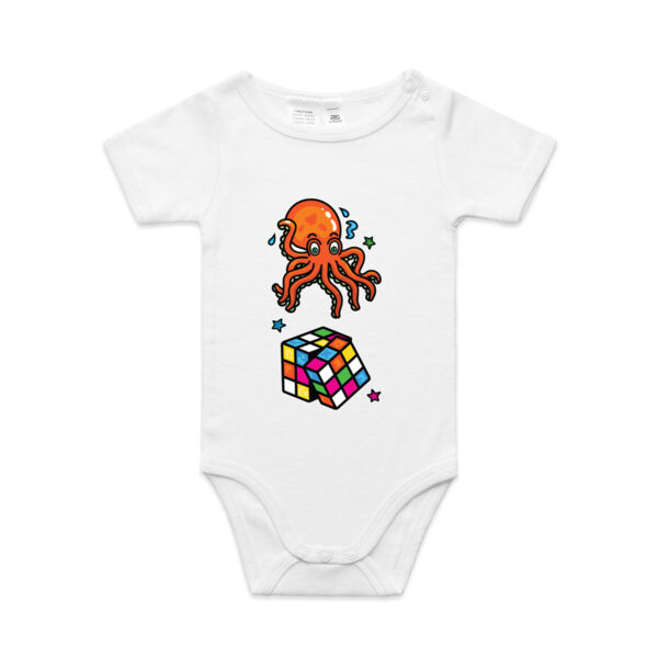 Octo Cube - Orange - AS Colour - Baby 'Mini-me' Onesie Romper Thumbnail