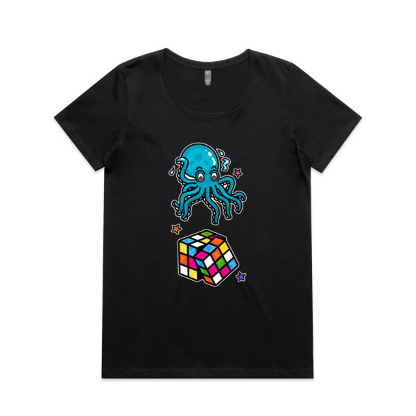 Octo Cube - Blue - AS Colour - Women's Maple Scoop Tee Thumbnail