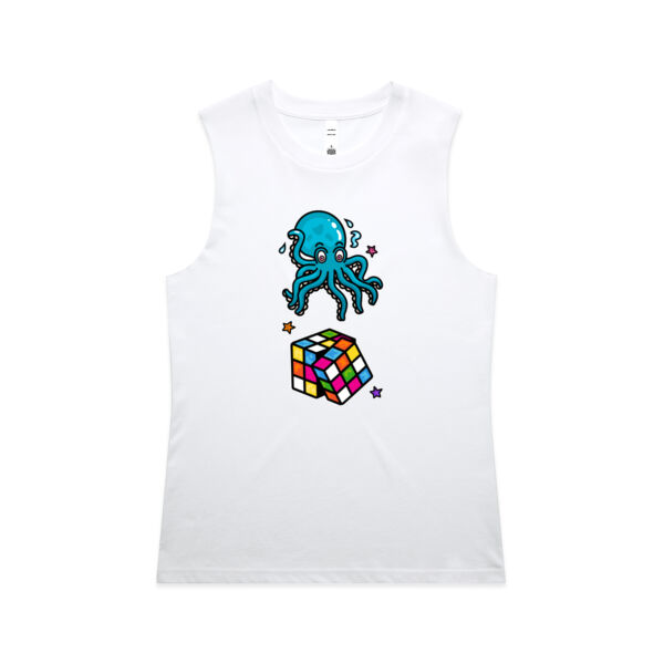 Octo Cube - Blue - AS Colour - Women's Maple Tank Thumbnail