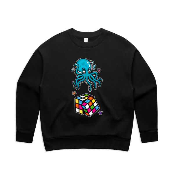 Octo Cube - Blue - AS Colour - Women's Relax Crew Thumbnail