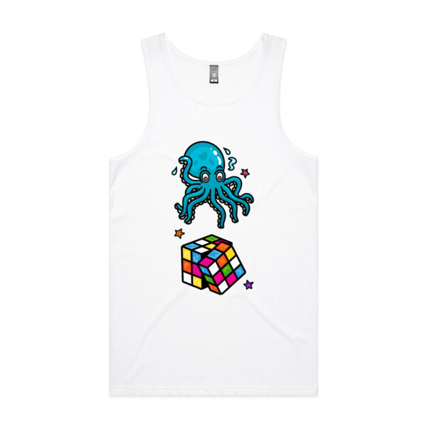 Octo Cube - Blue - AS Colour - Men's Lowdown Singlet Thumbnail
