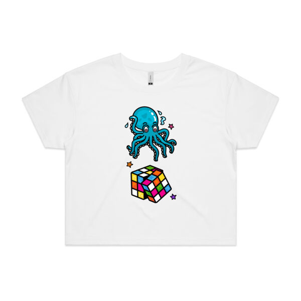Octo Cube - Blue - AS Colour - Women's Crop Tee Thumbnail