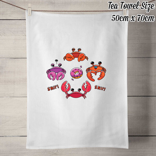 Snippy - V1 - 50% Linen Tea Towel - White Thumbnail