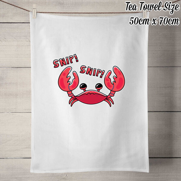Snippy - V3 - 50% Linen Tea Towel - White Thumbnail