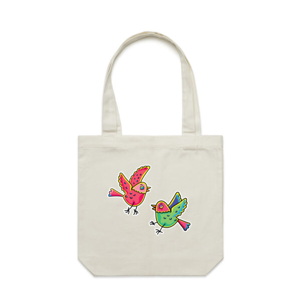 Bashful Birds - AS Colour - Canvas Tote 'Carrie' Bag  Thumbnail
