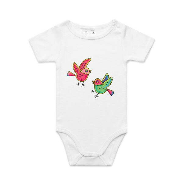 Bashful Birds - AS Colour - Baby 'Mini-me' Onesie Romper Thumbnail