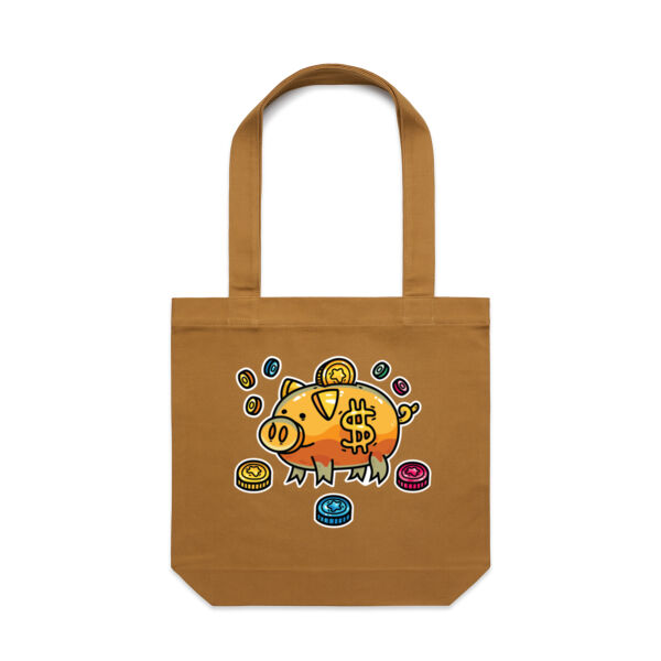 This Little Piggy Bank - AS Colour - Canvas Tote 'Carrie' Bag  Thumbnail