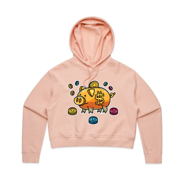 This Little Piggy Bank - AS Colour - Women's Crop Hood Thumbnail