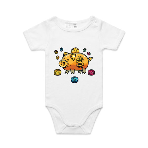 This Little Piggy Bank - AS Colour - Baby 'Mini-me' Onesie Romper Thumbnail