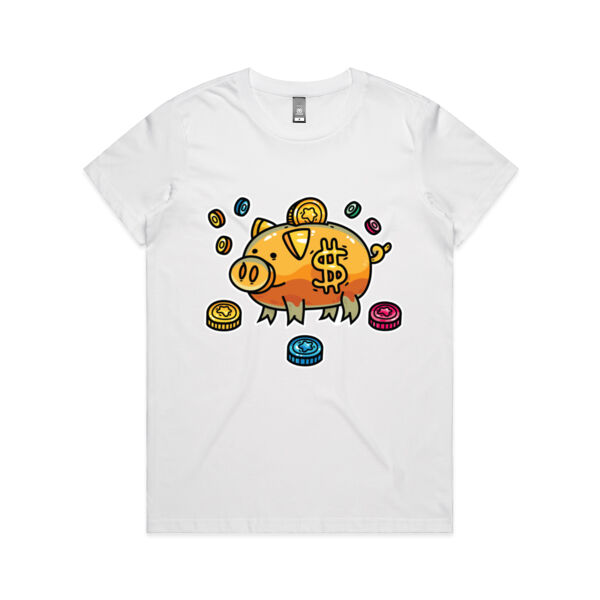 This Little Piggy Bank - AS Colour - Women's Maple Tee Thumbnail