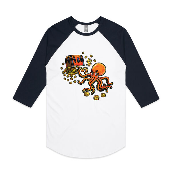 Octo Treasure Trove - AS Colour - 3/4 Raglan Baseball Sleeve Tee Thumbnail