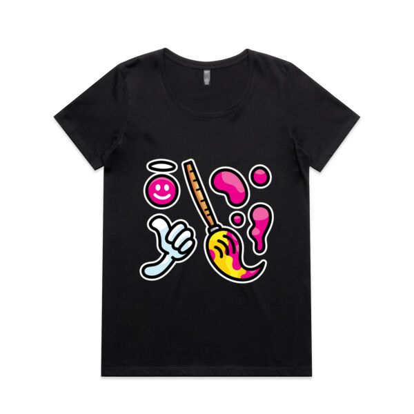 Brush with Happiness - AS Colour - Women's Maple Scoop Tee Thumbnail