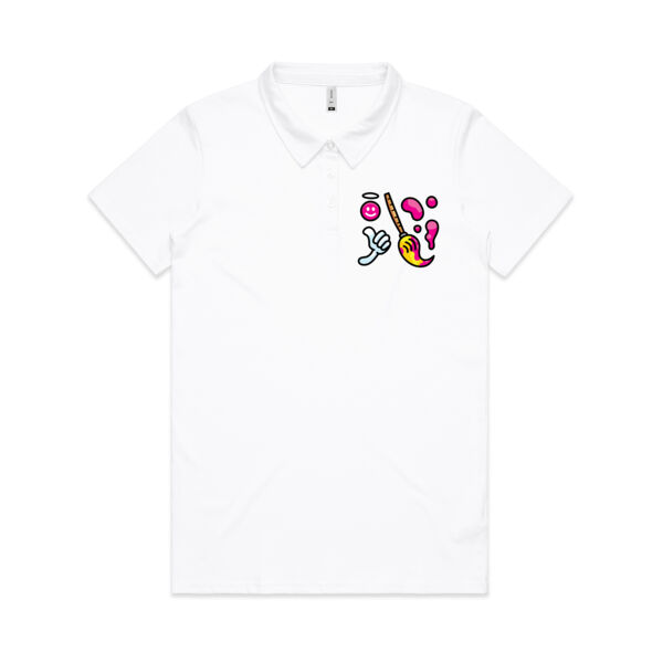 Brush with Happiness - AS Colour - Amy Womens Polo Shirt Thumbnail