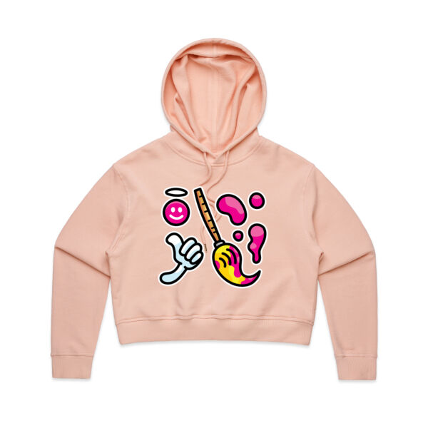Brush with Happiness - AS Colour - Women's Crop Hood Thumbnail