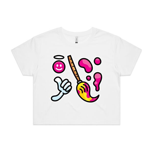 Brush with Happiness - AS Colour - Women's Crop Tee Thumbnail