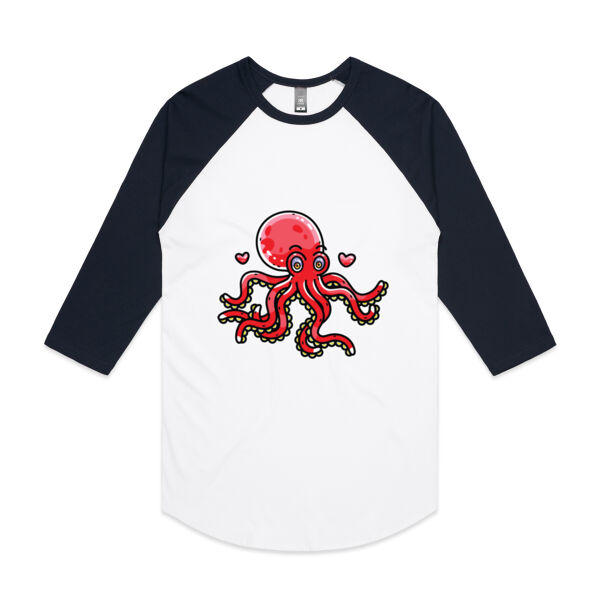 Octo - Cherry - AS Colour - 3/4 Raglan Baseball Sleeve Tee Thumbnail