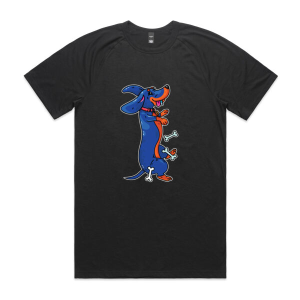 Sausage Dog - Black&Tan - AS Colour - Staple Active Blend Tee Thumbnail