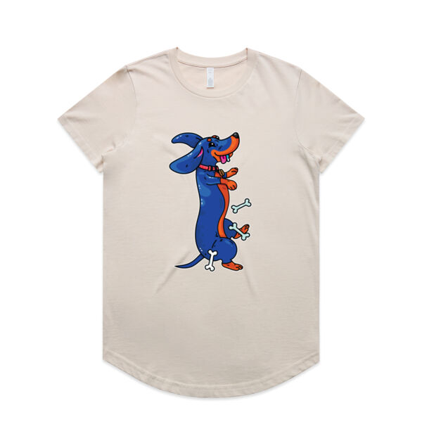 Sausage Dog - Black&Tan - AS Colour - Women's Maple Curve Tee Thumbnail