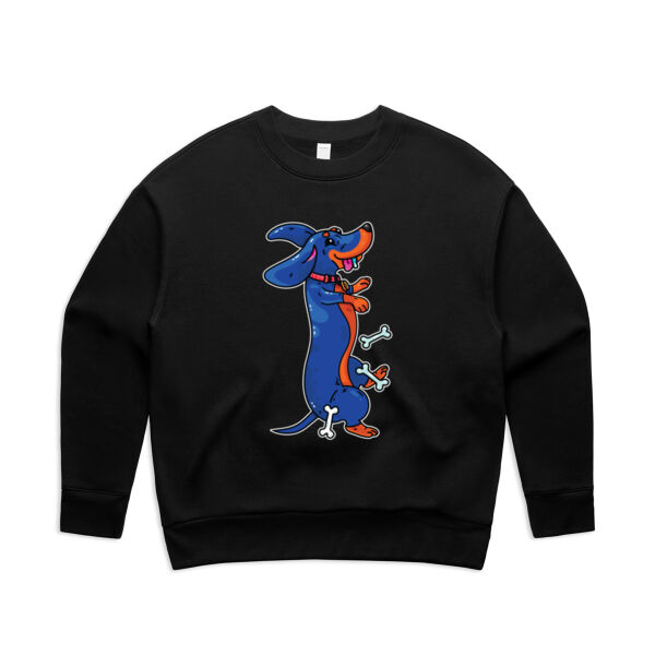 Sausage Dog - Black&Tan - AS Colour - Women's Relax Crew Thumbnail