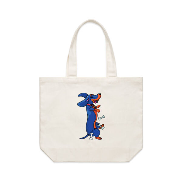 Sausage Dog - Black&Tan - AS Colour Shoulder Tote Bag Thumbnail