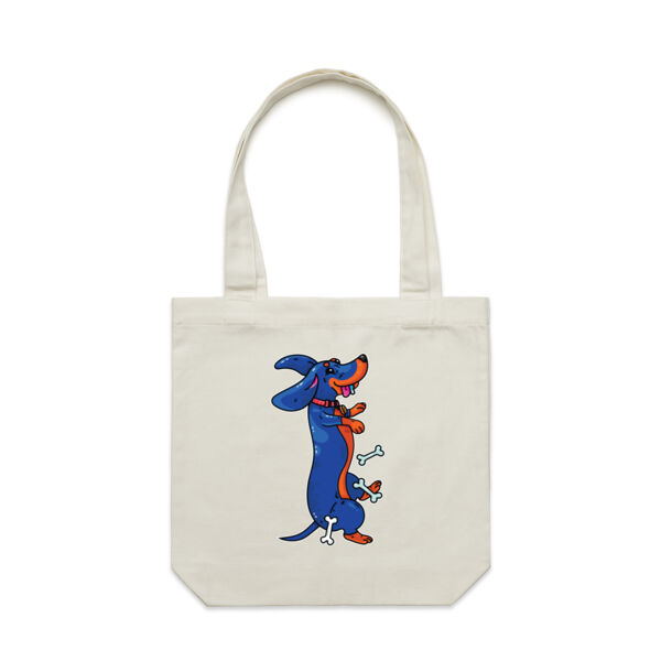 Sausage Dog - Black&Tan - AS Colour - Canvas Tote 'Carrie' Bag  Thumbnail