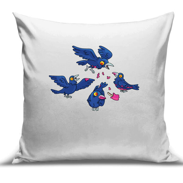 Hungry Crows - Cushion Cover - 100% Linen Thumbnail