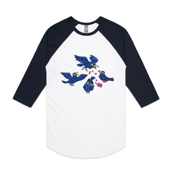 Hungry Crows - AS Colour - 3/4 Raglan Baseball Sleeve Tee Thumbnail