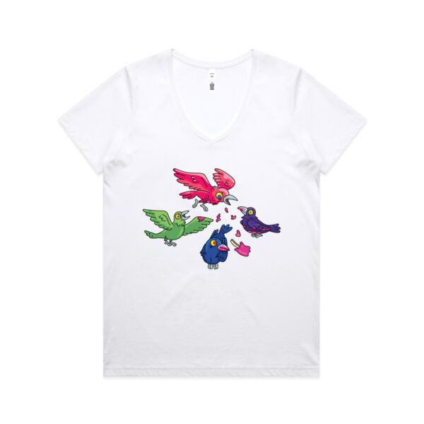 Hungry Crows - V2 - AS Colour - Women's Maple V Neck Tee Thumbnail