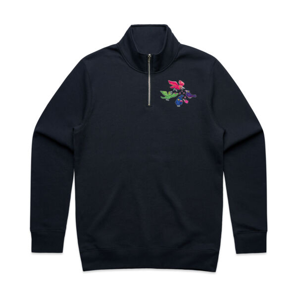 Hungry Crows - V2 - AS Colour - Mens Stencil Half Zip  Thumbnail