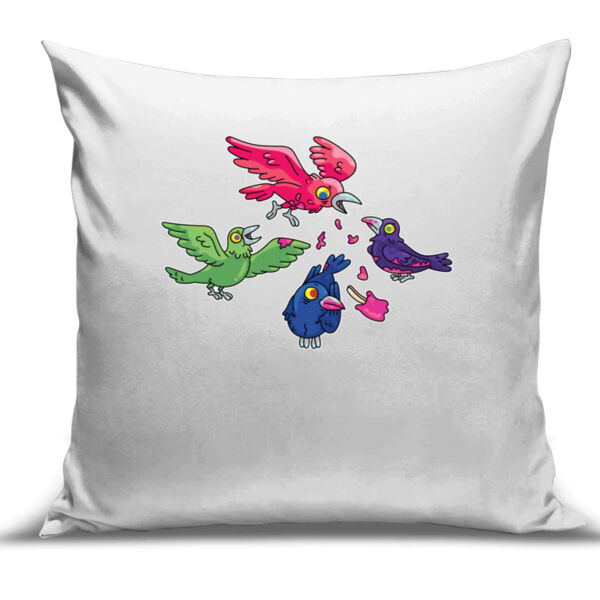 Hungry Crows - V2 - Cushion Cover - 100% Linen Thumbnail