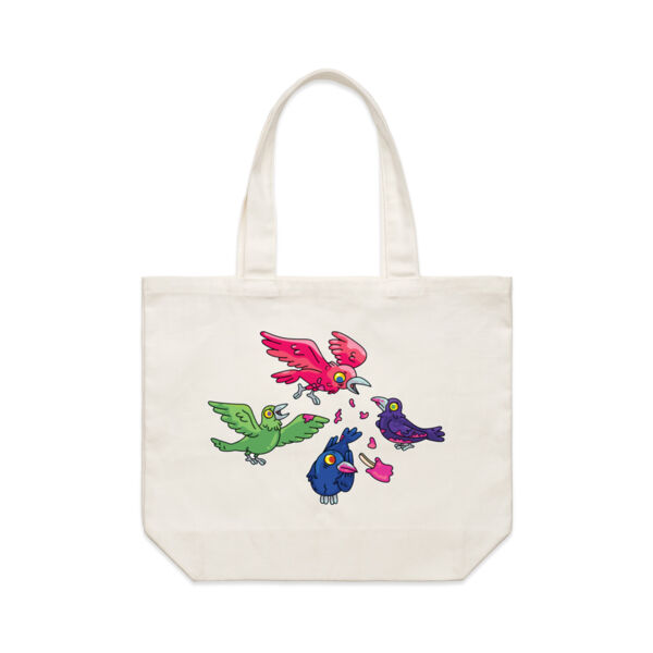 Hungry Crows - V2 - AS Colour Shoulder Tote Bag Thumbnail