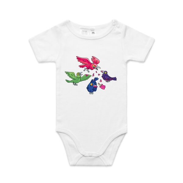 Hungry Crows - V2 - AS Colour - Baby 'Mini-me' Onesie Romper Thumbnail