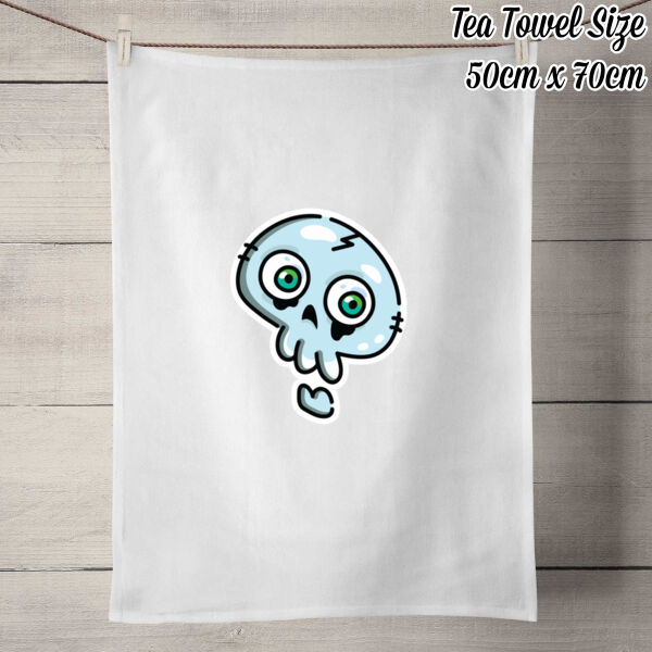 Curious Skelly - 100% Linen Tea Towel - Off White Thumbnail