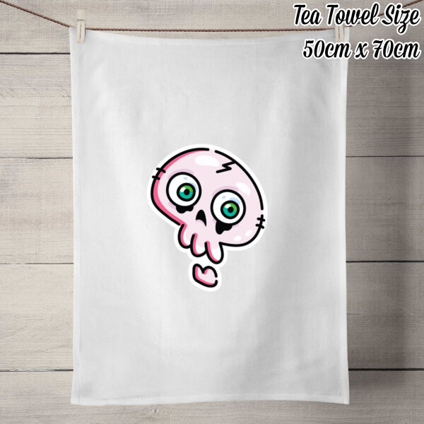 Stares & Scares - 50% Linen Tea Towel - White Thumbnail