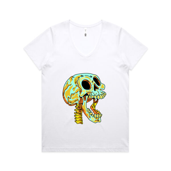 Screaming Skull V1 - AS Colour - Women's Maple V Neck Tee Thumbnail