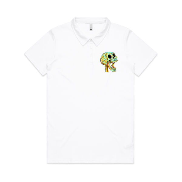 Screaming Skull V1 - AS Colour - Amy Womens Polo Shirt Thumbnail