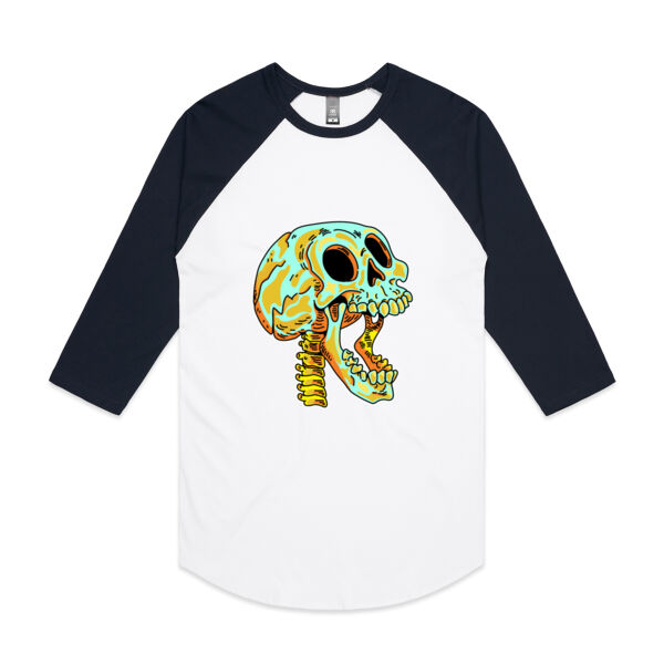 Screaming Skull V1 - AS Colour - 3/4 Raglan Baseball Sleeve Tee Thumbnail