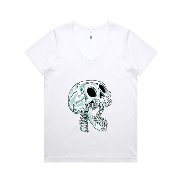 Screaming Skull V2 - AS Colour - Women's Maple V Neck Tee Thumbnail