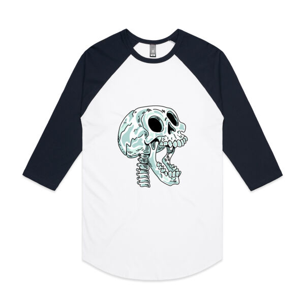 Screaming Skull V2 - AS Colour - 3/4 Raglan Baseball Sleeve Tee Thumbnail