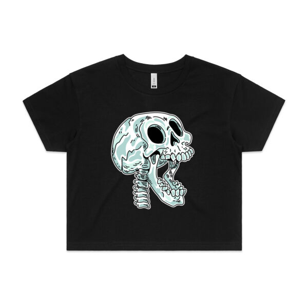 Screaming Skull V2 - AS Colour - Women's Crop Tee Thumbnail