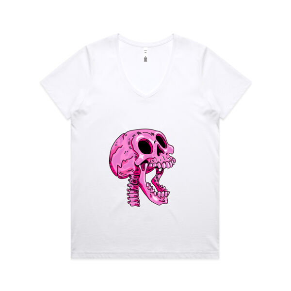 Screaming Skull V3 - AS Colour - Women's Maple V Neck Tee Thumbnail