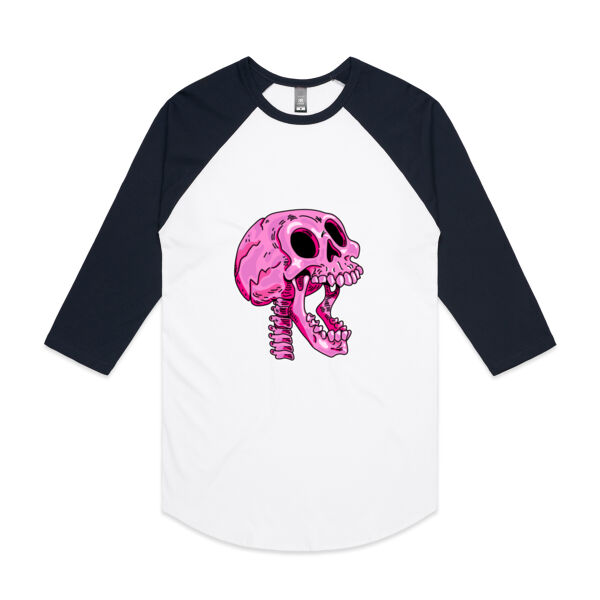 Screaming Skull V3 - AS Colour - 3/4 Raglan Baseball Sleeve Tee Thumbnail