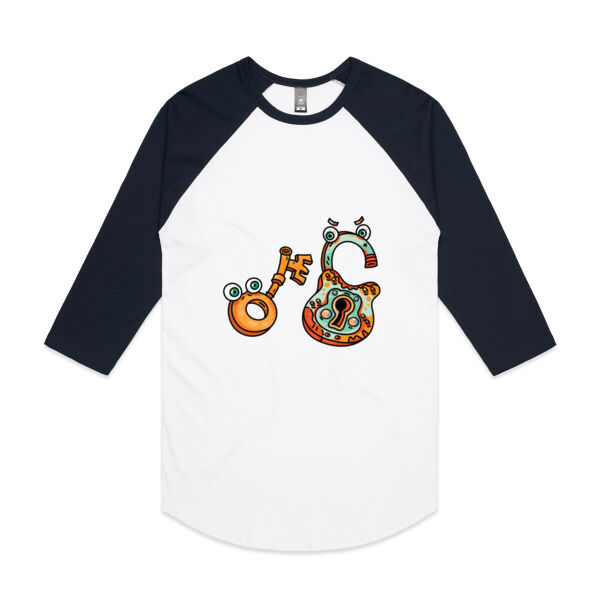 Lock & Key - AS Colour - 3/4 Raglan Baseball Sleeve Tee Thumbnail